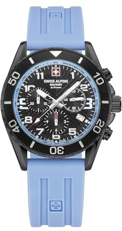 swiss alpine military Herren Uhr Chronograph Analog Quarz 7029.9871SAM Silikon