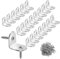 40 Pezzi Staffe Angolari in Metallo 90° 20x20mm, Piccole Staffe a L con 80 Viti, Staffe Angolari per Legno, Fissaggio per Mensole, Mobili, Scaffali, Squadretta Angolare per Tavoli e Sedie, Argento