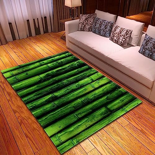 Enfants Tapis Salon Tapis Antidérapant Paillasson Chambre Décor Tapis Bambou Vert Frais 140 X 200 Cm 3D Imprimé Flanelle Tapis - Polyester Doux Au Toucher Facile À Nettoyer -2C7F/Z2Y