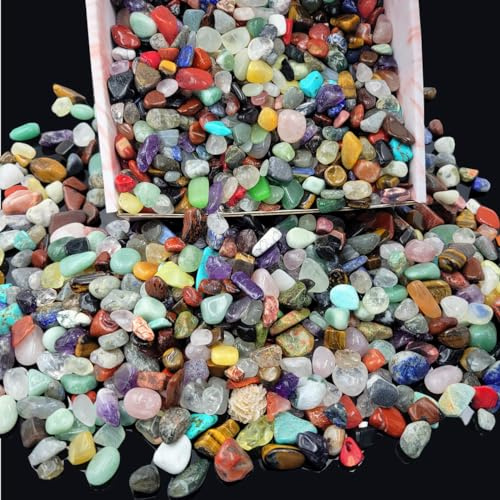 Juego de 800 piedras preciosas y cristales (3 libras), kit de ciencia de 30 tipos + rocas y minerales a granel, colecciones de rocas para niños, cristales de chips rodados, piedras trituradas