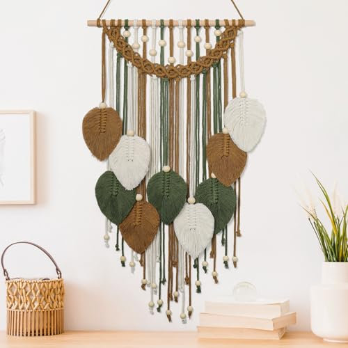 Weldomcor Wandbehang Boho Wandteppich Wanddeko Makramee Chic Gewebter Böhmische Tapisserie Dekor für Schlafzimmer Wohnung Wohnheim Dekoration (Braun)