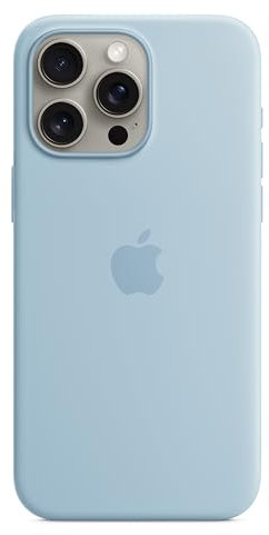 Apple iPhone 15 Pro Max Silicone Case with MagSafe - Light Blue 