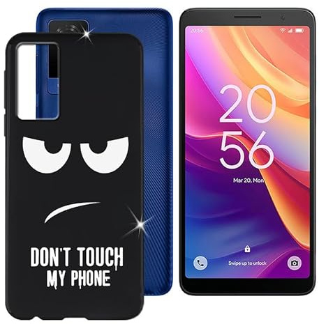 BUNAL for TCL 501 (6.00) Phone Case, Shockproof Bumper Cover Shell Soft Slim Silicone Soft TPU Black Protective Case for TCL 501 - Don't touch