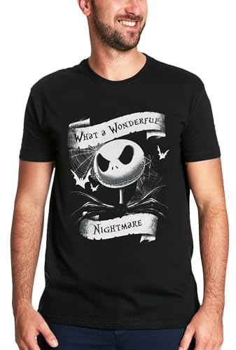 Elbenwald Nightmare Before Christmas T-Shirt mit What A Wonderful Night Motiv für Herren Damen Unisex Baumwolle Schwarz