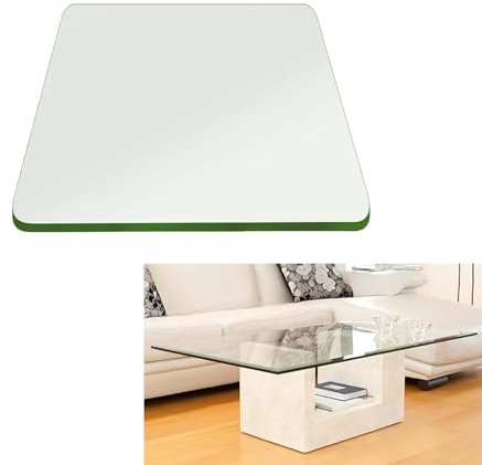 SXKJQER Plateau De Table en Verre Trempé, Dessus De Table Rectangle/Carré Verre Trempé, Verre Table De Bout Rectangle/Carré Plateaux, pour Table De Salle À Manger, Table Basse(80x80cm)