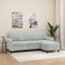 Willood 3-Sitzer-Sofa mit Hocker Hellgrau 180 cm SamtMit dickem Kissen, Fußhocker Polster