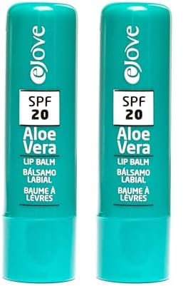 Ejove EJ136 Aloe Vera Lippenstift SPF20, 4 g (Packung mit 2)
