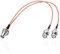 MEIRIYFA RG316 BNC - Cable coaxial BNC hembra a doble macho, 50 ohmios, divisor en Y, cable de extensión para cámaras, dispositivos de vídeo, sistema CCTV (34 cm)