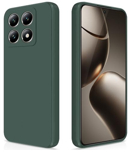 GiiYoon Cover per Xiaomi 14T 5G Custodia in Silicone, Custodia Antiurto Case Sottile in Silicone TPU con Strato Interno in Fibra e Protezione della Fotocamera, Verde | custodia in silicone, morbida come la seta, protezione dagli urti, antigraffio, fodera interna in microfibra