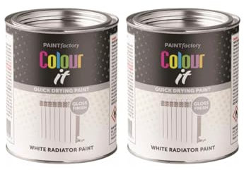 PNJB White Radiator Gloss Tin Paint, Gloss Finish, Quick Drying, Ideal For Furniture, Concrete, Wood, Metal, Durable and Long-Lasting,300ml, (2PCS)