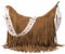 Sunwel Fashion Damen-Hobo-Tasche mit Fransen, Western-Geldbörse, Umhängetasche, veganes Wildleder, Quaste, Hippie-Umhängetasche, Brauner Riemen mit Blumenmuster