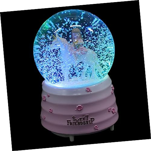 HAWILLOSCH Caja De Música De Unicornio Bola De Cristal Delicada Diseño De Unicornio Decoración De Bola De Cristal para Habitación De Niña Adorno Luz y Música
