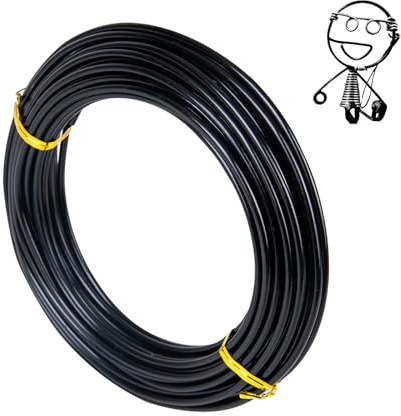 3mm x 10m basteldraht,aluminiumdraht,schmuckdraht,draht zum basteln,aluminium-draht,aluminium craft wire,bindedraht modellierdraht für dekoteile, DIY-skulpturen,kranzherstellung & bonsai-bäume-schwarz