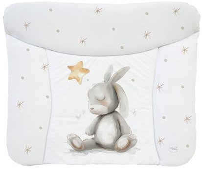 Ceba Baby® weiche Wickelauflage 75x72 cm - Baby Wickelunterlage - Wickeltischauflage für Junge und Mädchen - Wasserdicht, abwaschbar - OEKO-TEX® Standard 100 - Made in EU - Schlafhase