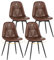 Lestarain Esszimmerstühle drehbar 4er Set, Drehstuhl Küchenstuhl Polsterstuhl, Kunstleder-Küchenstühle mit gepolstertem Sitz, ergonomisches Design, für Esszimmer/Wohnzimmer/Küche/Schlafzimmer, Braun