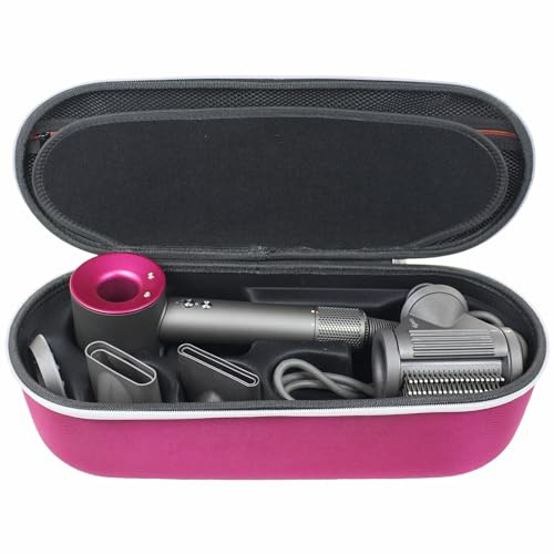YIIWAY Estuche Duro Funda Case Compatible con Secador de Pelo Dyson Supersonic HD15 / HD08, Funda Solo - Rosa Profundo YC86002