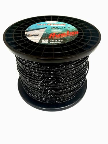 Avalon - Hilo Trenzado de Nylon Universal para Desbrozadora y Cortacésped (3 mm x 210 m) Hilo helicoidal para el desbroce de maleza y vegetación densa