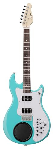 Vox APC-2 E-Gitarre mit integriertem Verstärker und Lautsprecher, Effekt- und Rhythmus-Maschine, Aqua Green