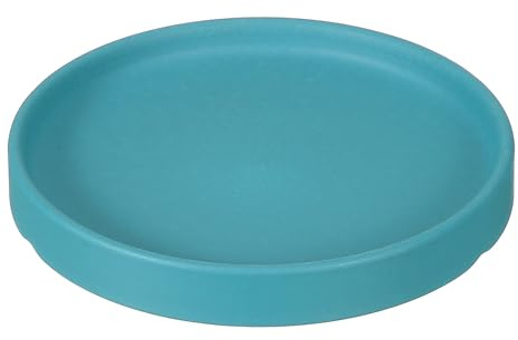 YELARXI Soucoupes rondes en céramique de 14 cm pour plantes - Pour extérieur, intérieur, jardin, plantation, eau, fleur, café - Bleu lac