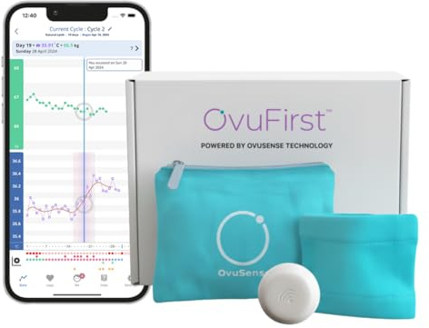 OvuFirst Fruchtbarkeitsmonitor – Tragbarer Ovulationstracker & Fruchtbarkeitssensor mit App | Klinisch erwiesen zur Bestätigung des Eisprungs & Unterstützung von PCOS-Zyklen