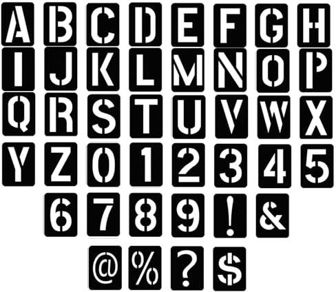42 pezzi lettera stencil 7.6cm simboli numeri stencil numeri riutilizzabili modelli di alfabeto kit di stencil alfabeto ad incastro per artigianato verniciatura a spruzzo progetti artistici