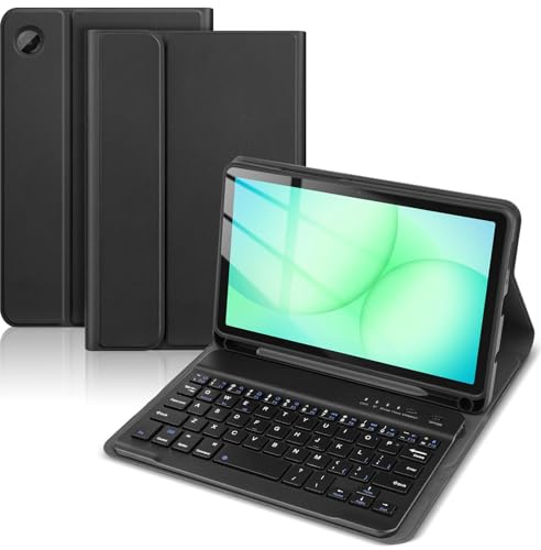 Keyboard Case for Samsung Galaxy Tab A11/A9 8.7 2025/2023 | Magnetic Detachable Slim Keyboard Case with Pen Holder, for Samsung Galaxy Tab A11/A9 8.7, Black