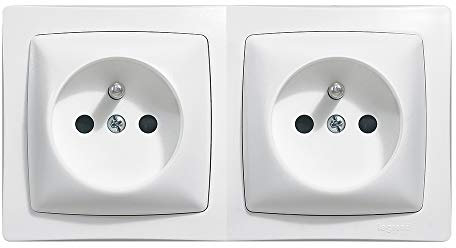 Legrand 086078 Prise de Courant 2x2P+T Précâblée Appareillage Saillie Complet, Blanc, Lot de 5