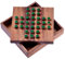 LOGOPLAY Solitär Gr. L - Solitaire - Steckspiel - Denkspiel - Knobelspiel - Geduldspiel - Logikspiel aus Holz - grüne Stecker