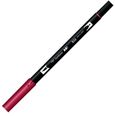 Tombow ABT Dual Brush Pen, ABT-856, pen with two tips, perfect for hand lettering and bullet journaling, water colourable, poppy red