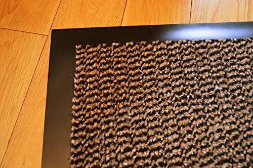 MEDIUM EXTRA LARGE LONG NARROW BROWN / BLACK HEAVY DUTY STRONG NON SLIP HEAVY DUTY RUG BARRIER MAT DOOR OFFICE KITCHEN UTILITY CARPET (90 X 150 CMS)