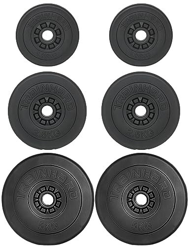 TrainHard Hantelscheiben Gewichte aus Kunststoff/Zement 17,5kg