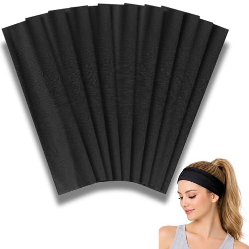 Trendige, weich, und dehnbar Baumwolle Yoga Headbands (10 Pack) - Für Yoga, Laufen, Sport, Gymnastik, Training