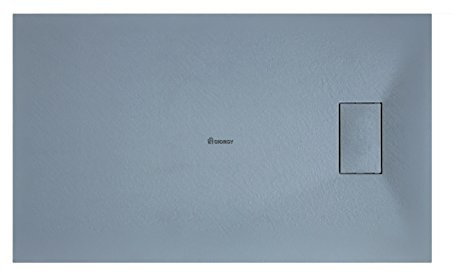 Piatto doccia H.2.6 cm effetto pietra ardesia SMC in resina termoformata. (70X90 H 2.6, GRIGIO CEMENTO STONE PIETRA)
