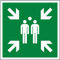 3 B Office Srl Cartello in Alluminio 35x35cm Verde Punto di Ritrovo Evacuazione Segnale di Evacuazione