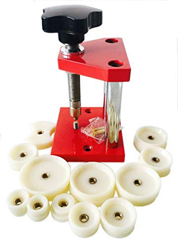 LLF Uhrenpresse Set, Uhrengehäuse Presser Uhrenpresse Werkzeug, mit 12 Stanzformen, Uhrmacher Werkzeug, Uhrmacher Werkzeug, Uhrpresse Maschine