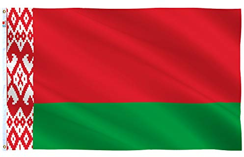 rhungift Weißrussland-Flagge, 91 x 152 cm, für den Außenbereich, mittelgroß, beidseitig robust, 100D-Polyester, Segeltuchkopf und doppelt genäht, Messingösen für einfaches Ausstellen.