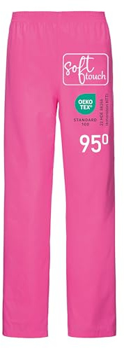EXNER Medizinische OP-Schlupfhose, Pflege-Hose, Arbeitshose, Unisex für Herren und Damen in Medizin, Krankenpflege, Altenpflege, SPA, Wellnes, Kosmetik, Farbe hotpink, Größe XS