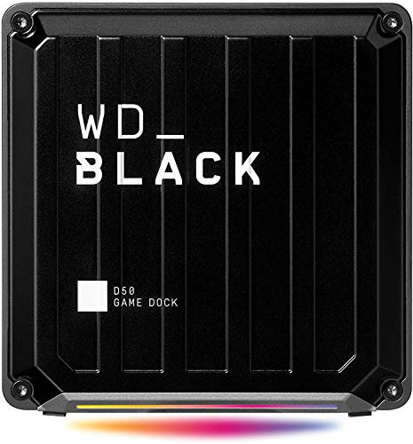 WD_BLACK D50 Game Dock, (2 x Thunderbolt 3, Display Port 1.4, 2 xUSB-C, 3 x USB A, entrée/sortie audio et Gigabit Ethernet Éclairage RVB personnalisable) Noir