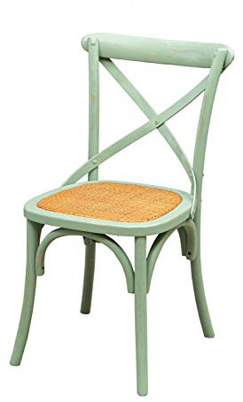 Biscottini Esszimmerstühle Holz landhausstil möbel 84x42x46 cm - Küchenstühle Holz - Rattanstühle esszimmermöbel Vintage - Bistrot Rattan Stuhl - Retro küchenmöbel - Esstisch stühle