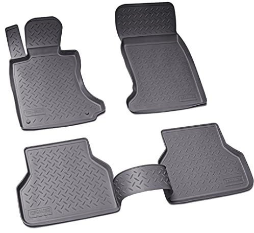 Recambo 3D Gummi Fußmatten kompatibel für BMW 5er E60 E61 Limo Touring | 2003-2010 | Auto Gummimatten | Passgenau | mit Rand | schwarz