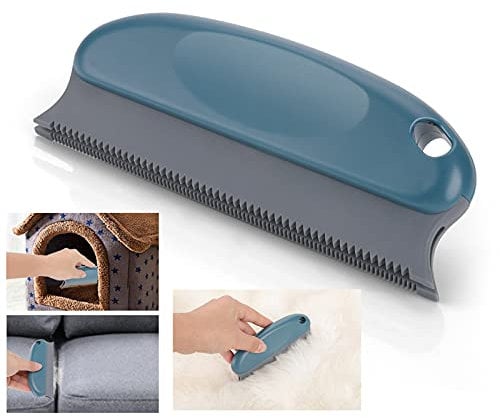 Molain Pet Hair Remover Brush for Carpet, Clothes, Furniture, Sofa, Cars - Lint Remover Comb, Rubber Brush for Dogs and Cats (Dark Blue)
