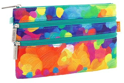 Pylones Tasche mit 3 Reißverschlüssen, 20 x 13 x 1 cm, Polyester