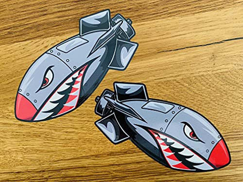 AIR Bomb Sticker Aufkleber US Airforce Shark Mouth Army Retro Flying Tiger Se57