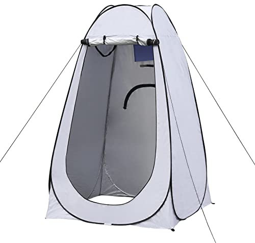 TUKAILAi Pop Up Toilet Tent Shower Privacy Tent for Camping Privacy Outdoor Changing Room,Portable Privacy Shelter with Additional Storage and Carrying Bag Grey