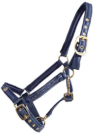 ARBO-INOX Fohlenhalfter mit Zierkordel - weich unterlegt und 2-Fach verstellbar (Full FOHLEN, Navy)