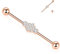 AROWRO Industrial Bar 14G Industrielle Ohrringe Chirurgenstahl Industrial Barbell Industrial Bar Piercing Body Piercing Schmuck 1 1/2 Zoll 38mm Roségold Industrial Barbell Würfel Zirkon gepflastert