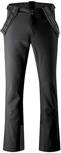 Maier Sports Anton Slim, Enganliegende Herren Skihose, wasserdichte Schneehose, Stretchmaterial und Verstellbarer Bund, PFC-frei, mTHERM Wattierung & mTEX Wetterschutz, Schwarz, Gr. 60 (W44/L33)