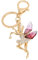 Kreative Frauen Schlüsselanhänger Fee Form Schlüsselanhänger mit Kristall Legierung Anhänger Bling Bling Valentine für Frauen Mädchen, Standard., Rosa rossa