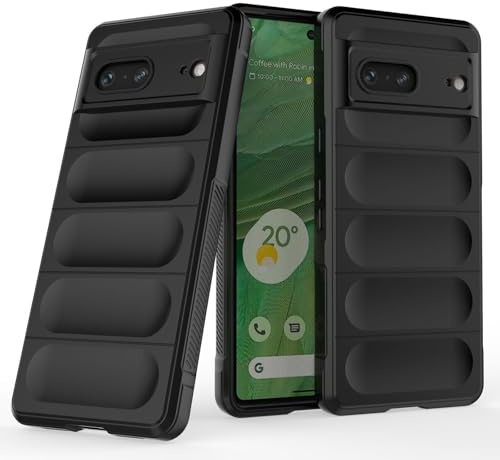 Handyhülle kompatibel mit Google Pixel 7 | TPU Silikon Bumper Case | Outdoor Schutzhülle mit Stoßschutz | Schwarz