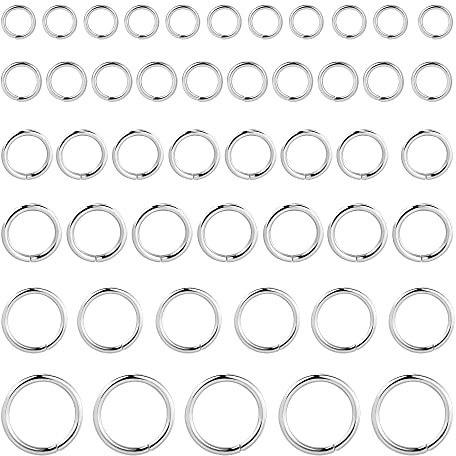 Anillos de flexión de plata de ley 925, 60 unidades, multipack de anillos abiertos de plata de ley abiertos, anillos de conexión para fabricación de joyas, collares, accesorios de joyería, 8, 10 mm